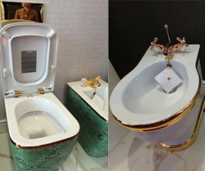 Bí mật toilet dát vàng, gắn saphia trong nhà đại gia Hà Thành