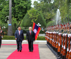 Tổng Bí thư Nguyễn Phú Trọng bắt đầu chuyến thăm CHDCND Lào