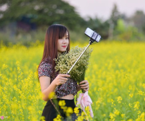 Giới trẻ check-in đồng hoa cải vàng bên sông Hồng