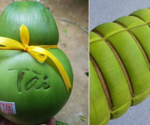 Dừa hồ lô, bánh tét chưng Tết hơn nửa triệu đồng mỗi trái