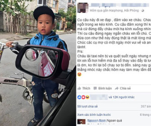 Cháu bé Hải Phòng gây sốt vì đứng lại xin lỗi khi quẹt trúng taxi