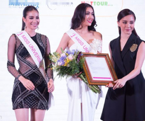Phạm Hương chúc mừng Lệ Hằng thi HH Hoàn vũ Thế giới