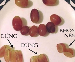 Rất nhiều trẻ đã tử vong khi ăn nho chỉ vì người lớn không biết cách cắt nho này