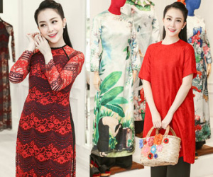 Linh Nga gợi ý chọn áo dài Tết
