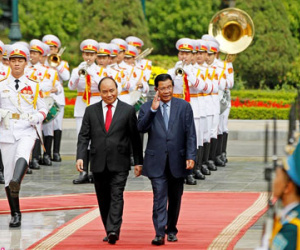 Lễ đón Thủ tướng Campuchia Hun Sen tại Hà Nội
