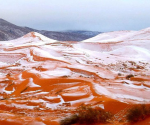 Tuyết lại rơi ở sa mạc Sahara sau gần 40 năm