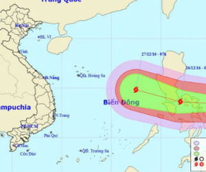 Bão Nock-ten sức gió 180 km/h hướng vào Biển Đông