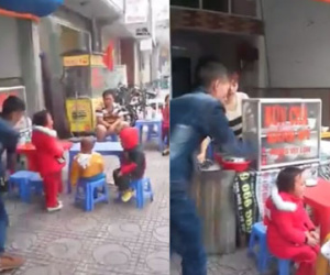 Báo Anh đưa tin "ông bố địu con nhặt rác" dùng thắt lưng đánh con gái dã man giữa phố