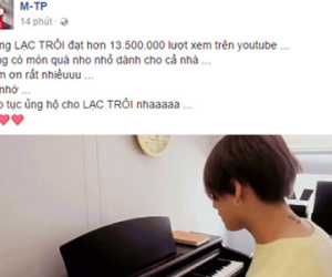 Sơn Tùng tự đệm đàn hát "Lạc Trôi" mừng MV đạt hơn 13 triệu lượt xem