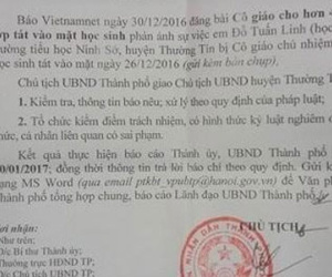 Chủ tịch Nguyễn Đức Chung yêu cầu làm rõ vụ cô giáo để 42 bạn tát 1 HS