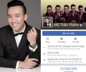 Vượt qua Hoài Linh, Khởi My, fanpage của Trấn Thành vươn lên dẫn đầu tại Việt Nam