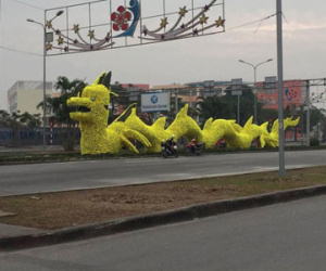 Con rồng vàng có hình thù kỳ lạ ở thành phố Hải Phòng khiến nhiều người khó hiểu