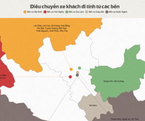 (infographics) Hướng đi xe khách liên tỉnh đến Thủ đô