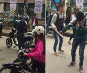 Nam sinh dùng gậy sắt phang vào đầu, đấm tung kính bạn học