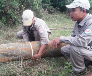 Phát hiện quả bom “khủng” khi san lấp công trình