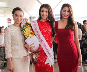 Phạm Hương tiễn Lệ Hằng lên đường thi Miss Universe