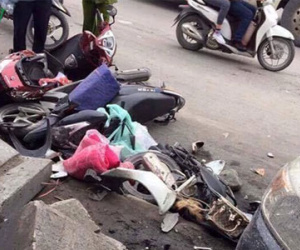 Ôtô đâm liên hoàn 3 xe máy ở Quảng Ninh, 3 người chết