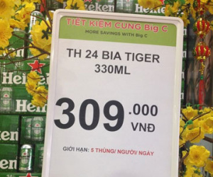 Big C yêu cầu khách chỉ mua 5 thùng bia mỗi ngày