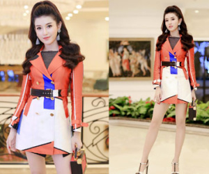 Huyền My đổi phong cách rock chic dự sự kiện cận Tết