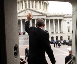 Ông Obama từ biệt Nhà Trắng từ trên trực thăng