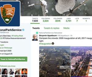 Cơ quan Mỹ đăng ảnh so sánh lễ nhậm chức của Trump bị tạm đóng Twitter