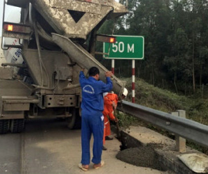 Đã khắc phục điểm xói lở trên cao tốc Nội Bài - Lào Cai