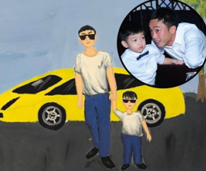 Subeo tự tay vẽ tranh, cùng bạn bè hát mừng sinh nhật bố Cường Đô La