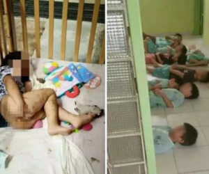 Bức ảnh trẻ em phải nằm đất, ăn hoa quả thối và thậm chí là phân gây phẫn nộ tại Trung Quốc