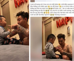 Ông bố bá đạo với màn cho con trai ăn kẹo đang hot nhất mạng xã hội