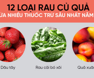 Mỹ công bố danh sách 12 loại rau củ quả nhiều thuốc trừ sâu nhất năm 2017