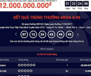 Hà Nội lần thứ 2 có vé trúng Jackpot hàng chục tỷ đồng