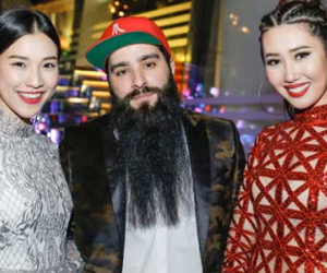 Đạo diễn phim "Kong" ôm eo Á hậu Hoàng Oanh trong sự kiện