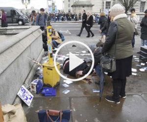 Video: Nạn nhân nằm la liệt trên cầu Westminster sau vụ tấn công khủng bố ở London