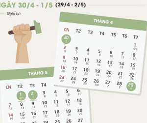 Công chức, viên chức được nghỉ 4 ngày trong dịp lễ 30/4 – 1/5