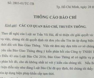 Thành Bưởi đề nghị rút “trát” cấm đăng báo với báo Giao thông