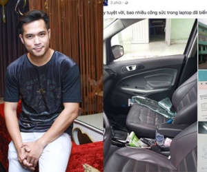 Trương Thế Vinh bị trộm đập vỡ cửa kính xe "cuỗm" tài sản