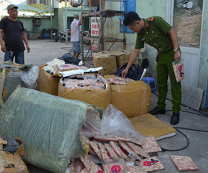 600kg sụn gà không rõ nguồn gốc chuyển vào Đà Nẵng