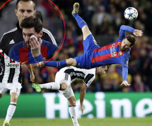 Messi ngã lộn cổ, đập mặt xuống sân và chảy máu