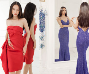 Vũ Ngọc Anh phô dáng chuẩn khi đi thử trang phục
