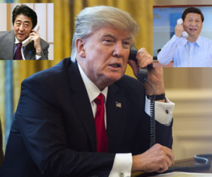 Ông Trump điện đàm đột xuất với chủ tịch Trung Quốc và thủ tướng Nhật