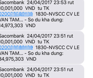Khách báo mất 94 triệu trong tài khoản ngân hàng