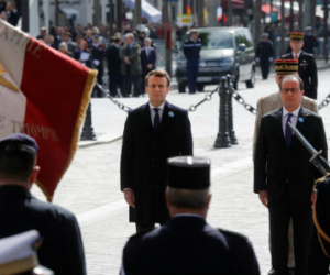 Tổng thống đắc cử Macron dự lễ kỷ niệm Ngày Chiến thắng