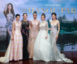 Dàn Hoa hậu lộng lẫy đi xem show thời trang của NTK Hoàng Hải