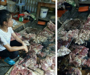 Tâm sự của người phụ nữ bán thịt lợn bị hắt dầu luyn trộn chất thải sau sự việc vừa qua
