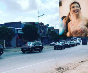 Hàng chục chiếc Lexus LX570 và Range Rover tham gia rước dâu hot girl Quảng Ninh