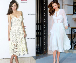 Miranda Kerr gợi ý cách diện váy trắng duyên dáng