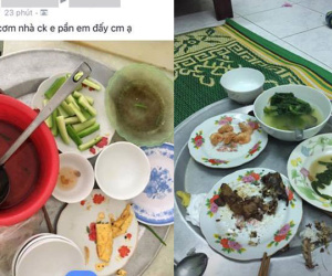 Ứa nước mắt với mâm "cơm thừa canh cặn" nhà chồng để phần