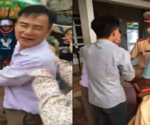Giám đốc doanh nghiệp điều khiển ô tô đâm người rồi xuống la hét, doạ nạt, đánh CSGT