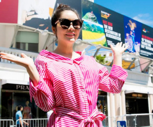 Lý Nhã Kỳ tự in chân dung trên pano quảng bá Việt Nam ở Cannes