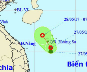 Xuất hiện vùng áp thấp trên Biển Đông